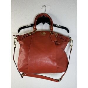 Coach Orange Leather Hobo Bag | Zip Closure & Inner Pockets